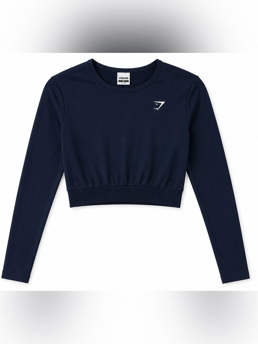 Gymshark Navy Cropped Long Sleeve Workout Top M